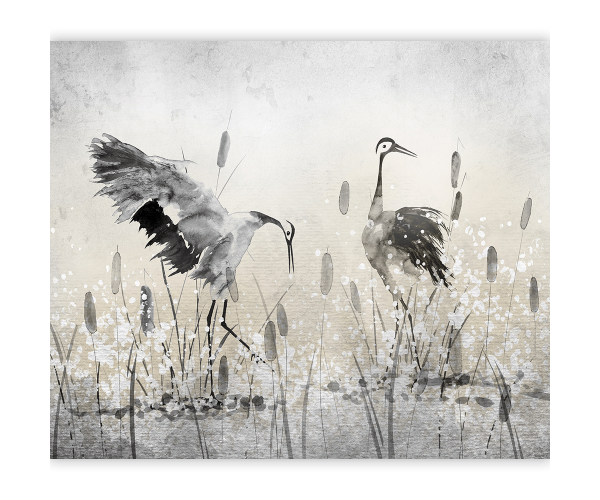 Fototapeta - Malowane ptaki żurawie